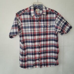 Bob Timberlake Shirt Mens Large Bass‎ Pro Shops Plaid Short Sleeve Button Up